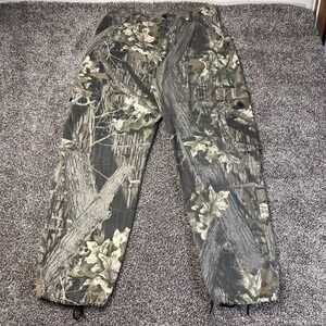 VTG Jerzees Outdoors Pants Mens Size L Camo Mossy Oak Break Up Adjustable Cargo